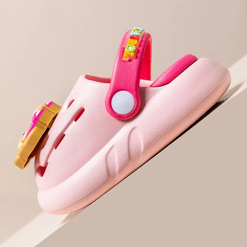 PAW PATROL Kids' Garden Shoes Boy and Girl Indoor Non-slip Soft Sole Slippers Breathable Deodorant Cute Cartoon Bow-Top Sandals