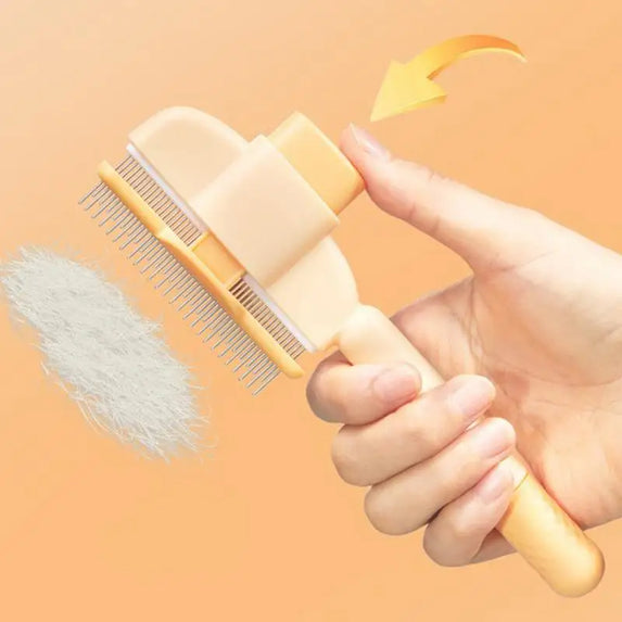 Pet Shedding Comb with Release Button Cat Dog Hair Grooming And Care Comb Long/Short Hair Remover Brush Pet Cleaning Supplies