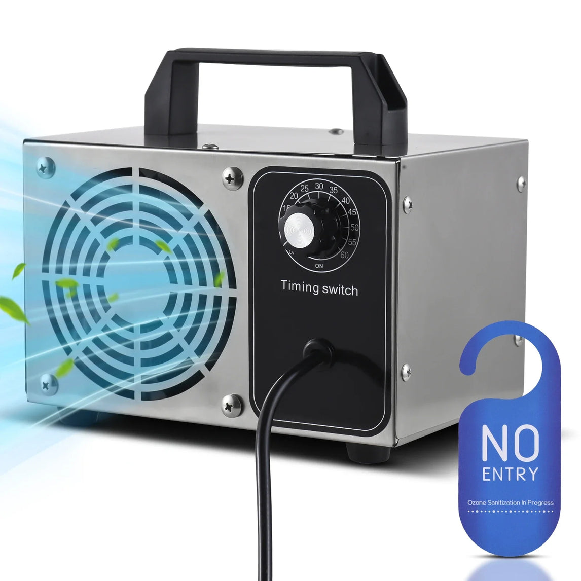 Portable Ozone Generator Stainless Steel Ozone Machine Odor Removal Ionizer Air Purifier Ozone for Home Car Pet 0-60min Timer