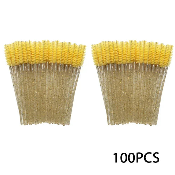 Wholesale 100PCS Mascara Spoolies Disposable Eyelash & Eyebrow Brushes for Salon, Extension & Makeup eyelash extension supplies
