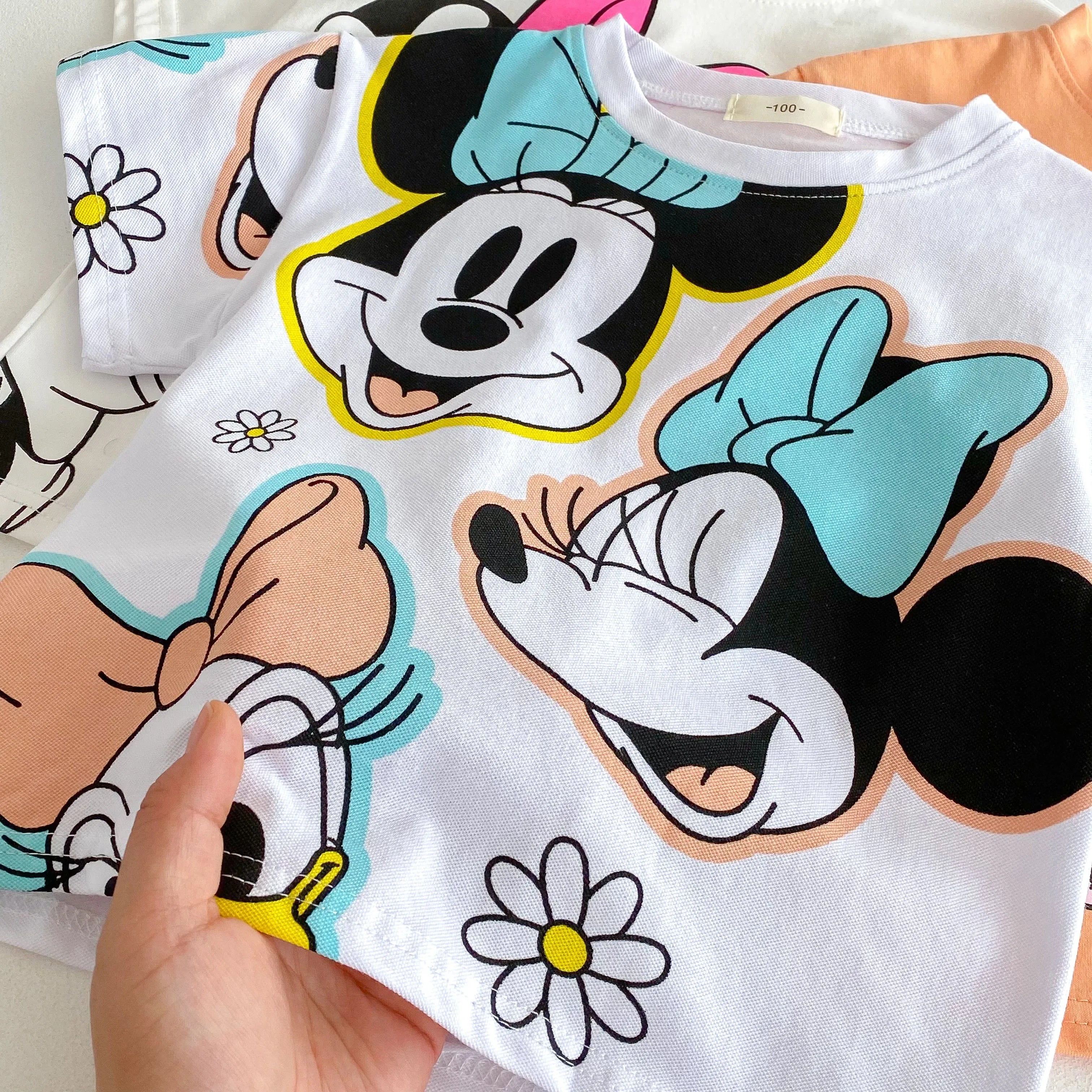 Trendy Brand Baby Girl T-shirt Shorts Set Summer Clothing Children's Wear Short Sleeve Suit Kids Disney Cartoon Cute Tracksuits