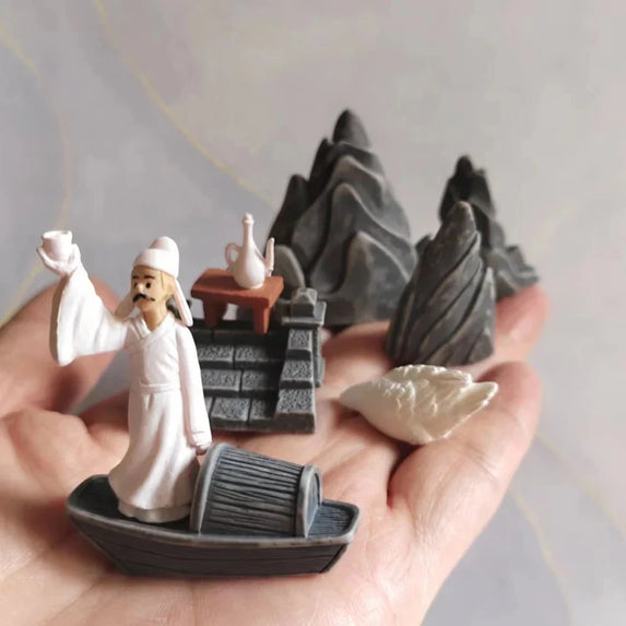 8 Pcs mixed/Japanese courtyard bridge/fairy garden gnome/moss terrarium home decor/crafts/bonsai/miniatures/figurine/diy