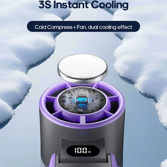 KINSCOTER Outdoor Foldable Portable Handheld Fan Mini Cooling Rechargeable 3600mAh 100-level Free Control High Speed Turbo Fan