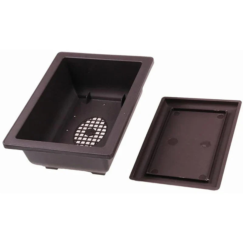 Flowerpots Imitation Purple Clay Succulent Plants Pots Outdoor Garden Landscape Bonsai Pot Trays Rectangular Square Planter