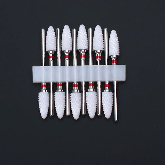 10pcs Ceramic Nail Drill Bits Set Milling Cutter for Manicure Drills Electric Nail Files Cuticle Remove Nail File Art Tools