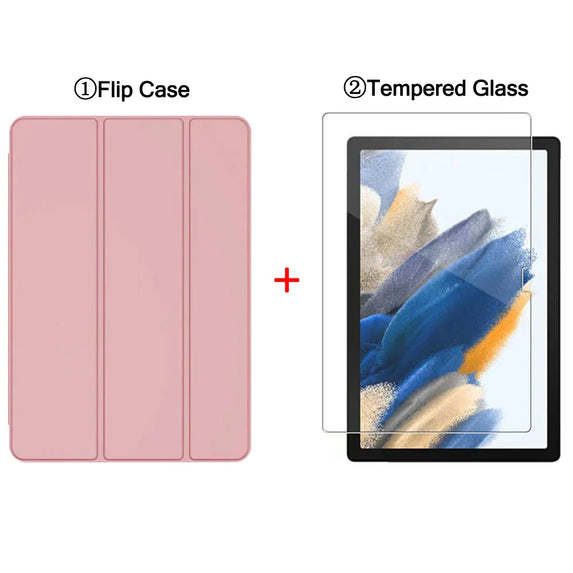 Tablet Stand Protection Flip For Samsung Galaxy Tab A8 10.5'' 2021 Cover for SM-X200 X205 Case Tri-fold Back Case for x200 Film