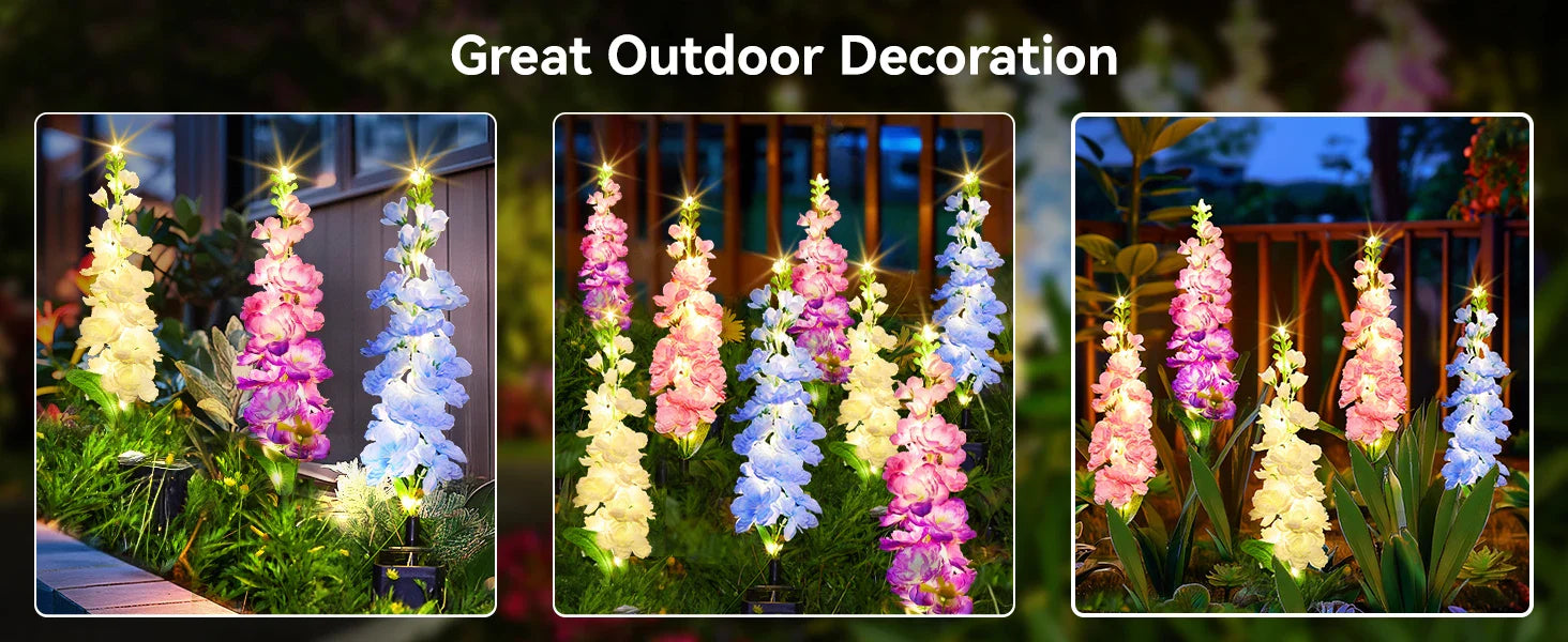 4 Pack Upgraded Solar Garden Lights with 36 LEDs, Solar Lights for Outside, Outdoor Solar Flowers Lights for Yard Patio