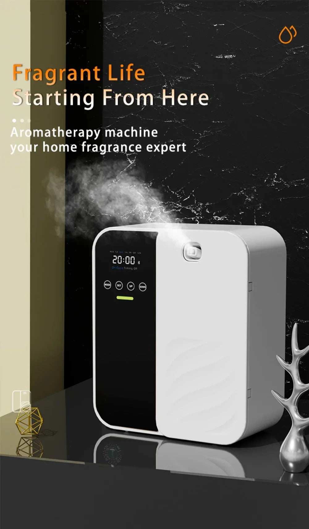 Wall Mounted Aroma Diffuser500ML Commercial Hotel Fragrance Machine Bar KTV Automatic Waterless Essential Oil Nebulizer Diffuser