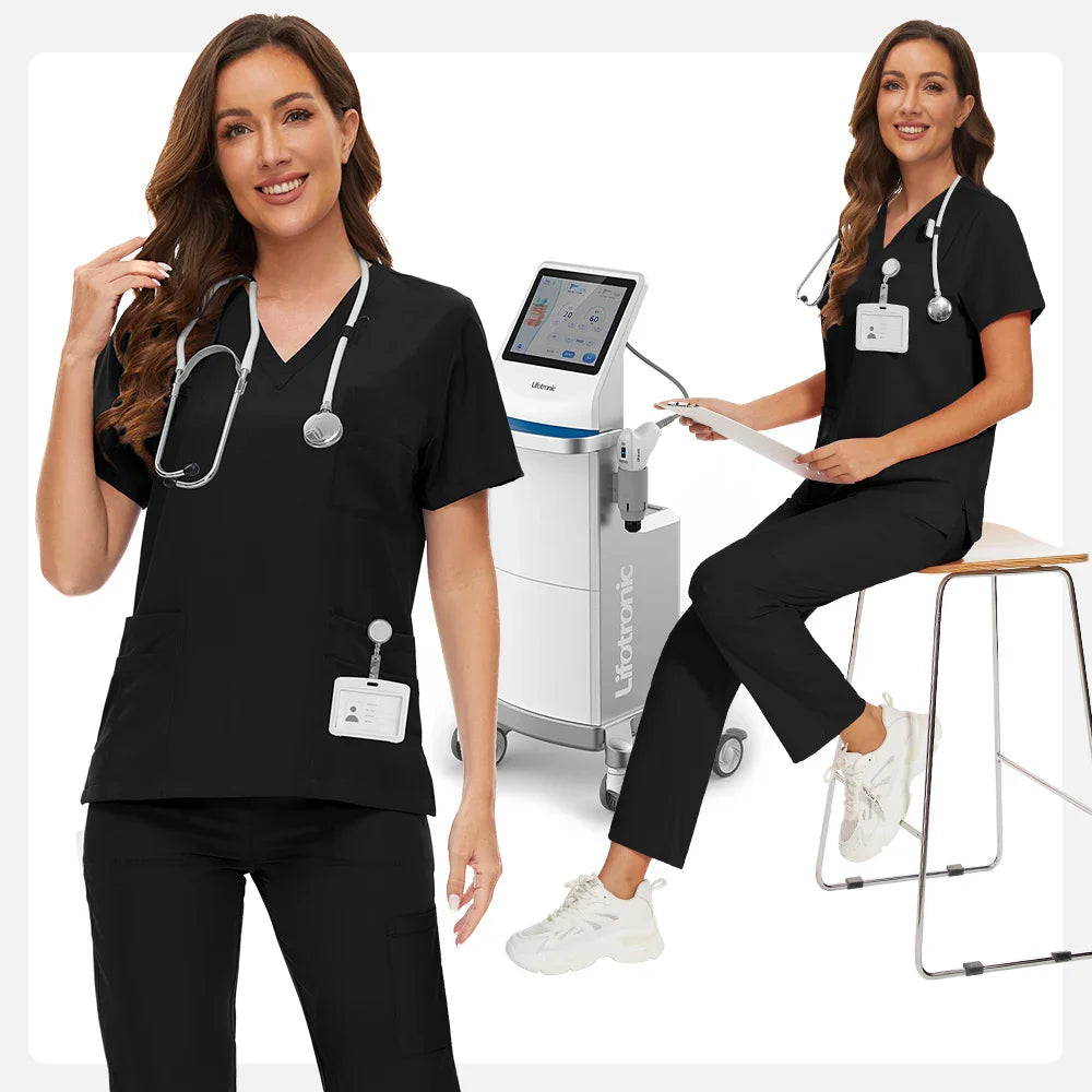 Anti Wrinkle Washable Soft Hospital Uniform Hot Sale Pet Vet Nurse Scrub Set Women Medical Scrubs Sets Women Medical Accessories