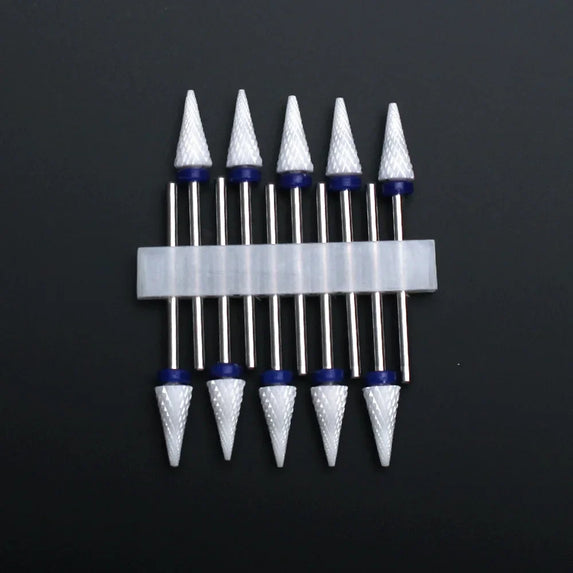 10pcs Ceramic Nail Drill Bits Set Milling Cutter for Manicure Drills Electric Nail Files Cuticle Remove Nail File Art Tools
