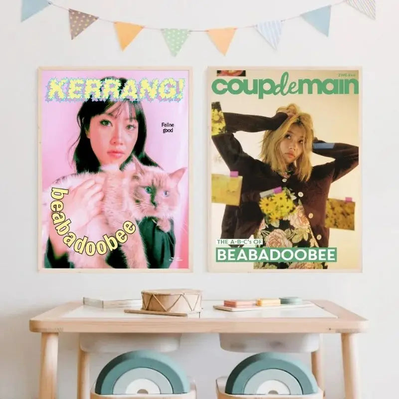 Famous Pop Singer Star Beabadoobee Poster Retro Music Album Cover Canvas Painting Wall Art for Bar Club Room Home Decor Fan Gift
