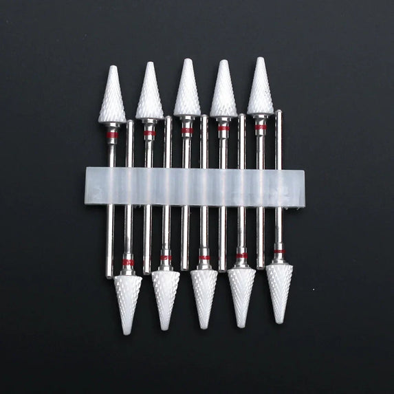 10pcs Ceramic Nail Drill Bits Set Milling Cutter for Manicure Drills Electric Nail Files Cuticle Remove Nail File Art Tools