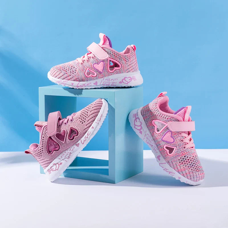 Girls Casual Shoes Light Mesh Sneakers Kids Summer Children Spring Autumn Tenis Cute Sport Cartoon Female Running Sock Footwear
