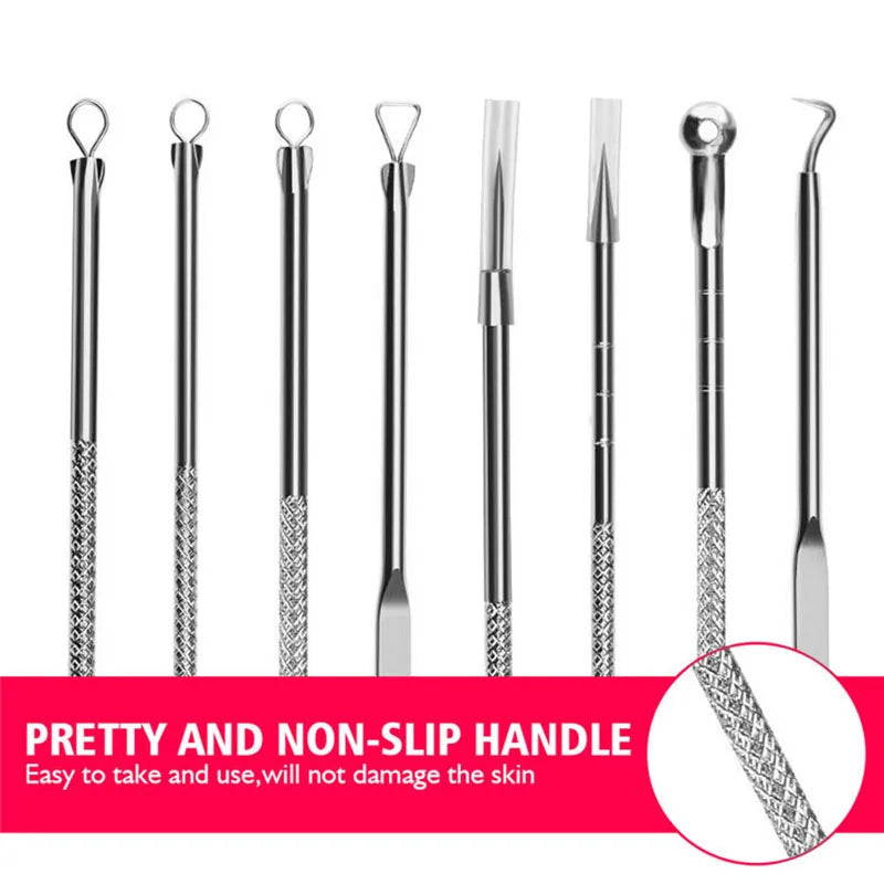 4-Piece Set Acne Needles Blackhead Remover Stainless Steel Needle Squeeze Acne Special Tool Face Pimple Pore Cleaning Skin Care