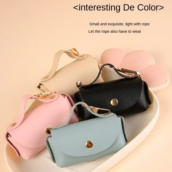 Dog Poop Bag Holder Premium Synthetic Leather Pet Waste Dispenser Built-in Organizer Carabiner Clip Dog Walking Accessories Pets
