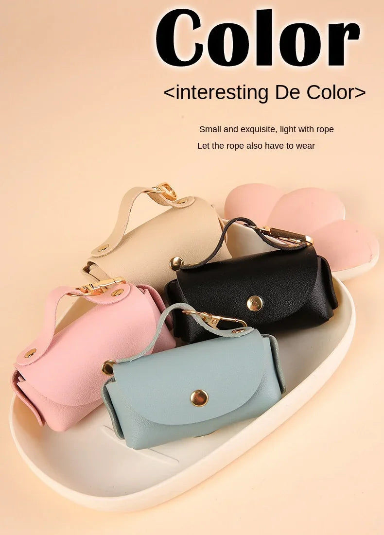 Dog Poop Bag Holder Premium Synthetic Leather Pet Waste Dispenser Built-in Organizer Carabiner Clip Dog Walking Accessories Pets