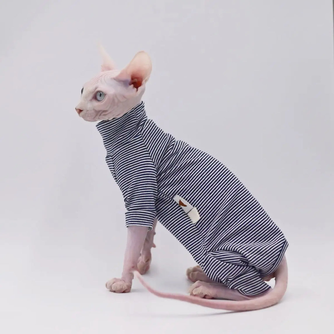 Sphynx Cat Clothes Leisure Stripe 4-legged Cotton Comfortable Hairless Cat Outfits Soft Winter Warm Devon Kornish Cat Clothes