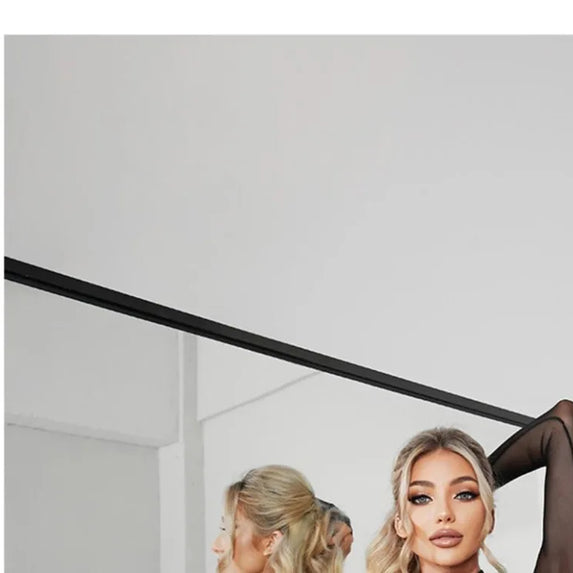 Women Latin Dance Body Top Black Mesh Conjoined Backless Cross Belt Pair It with Dance Dress Lingerie Training Performance