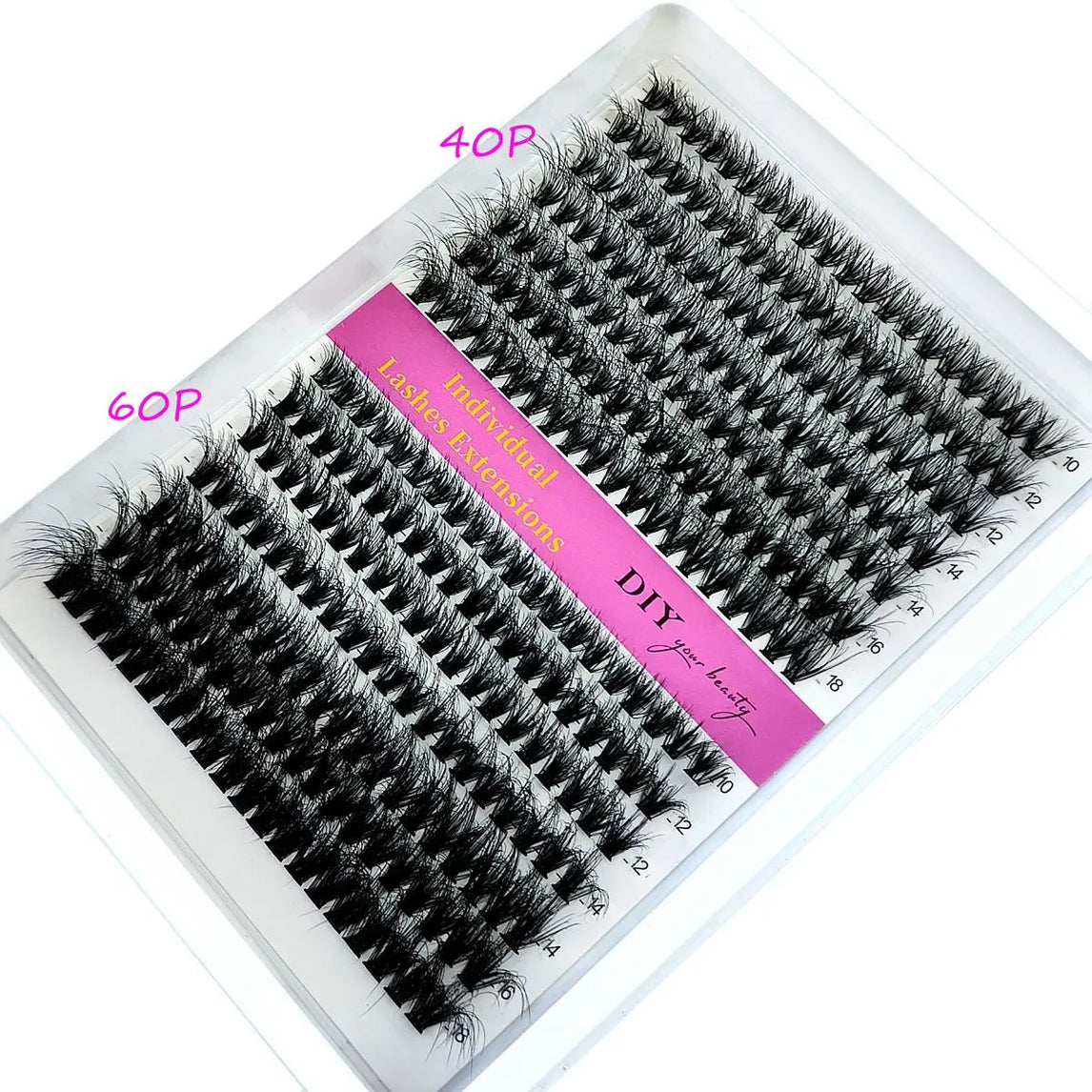 14 Rows 5D Fluffy Cluster Lashes 40D60D/80D/100D Thick Eyelash CC/D/DD Curl 10-18mm Mix Individual Lashes DIY Lash Extensions