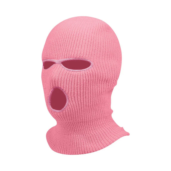 3Holes Winter Warm Unisex Balaclava Mask Hat Embroidery Full Face Mask Knitted Cycling Ski Snowboard Hat Cap Hip Hop Beanie Gift