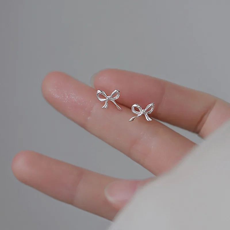 925 Silver Needles Silver Color Mini Star Heart Butterfly Stud Earrings for Women Hypoallergenic Daily Wear Ear Girls Pierc Gift