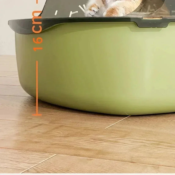 Kitty Sandbox Cat Litter Box Semi-enclosed Splashproof Cat Tray Cat Toilet Cleaning Basin Supplies Pet Toilet Kitten Tray Bedpan