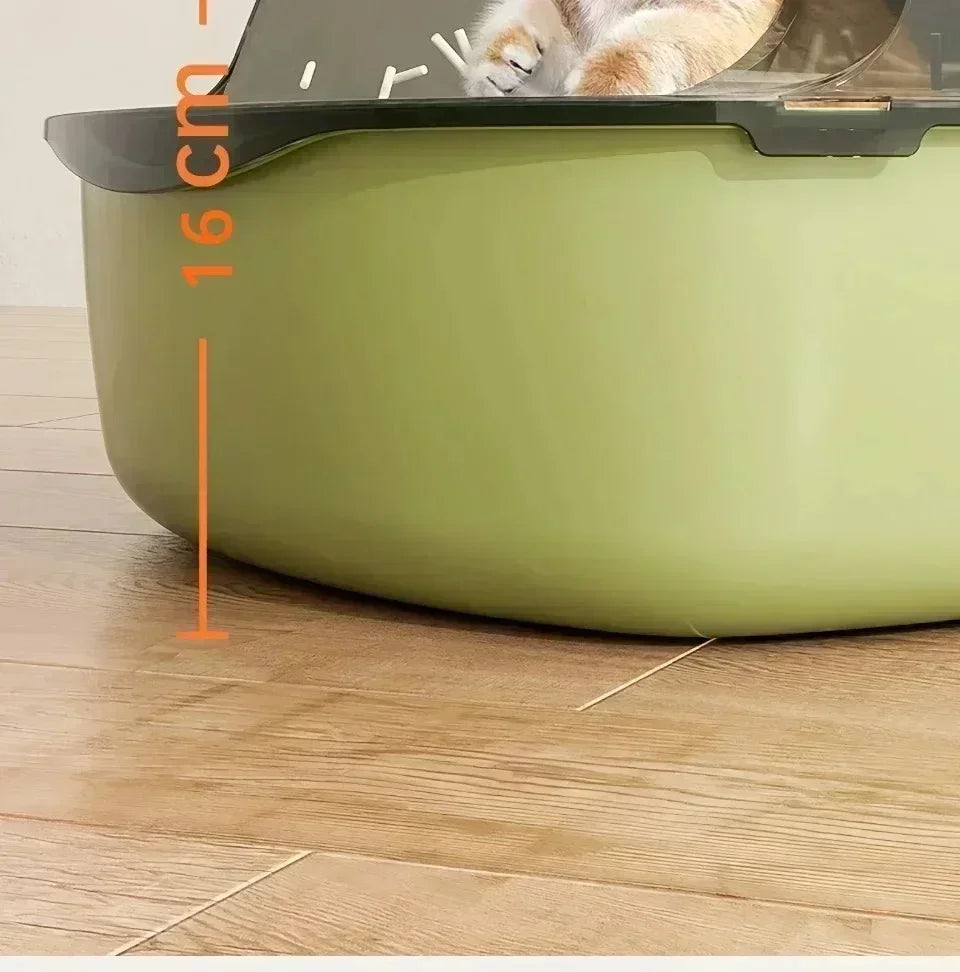 Kitty Sandbox Cat Litter Box Semi-enclosed Splashproof Cat Tray Cat Toilet Cleaning Basin Supplies Pet Toilet Kitten Tray Bedpan