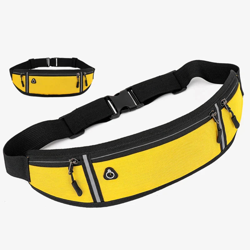 Running Waist Bag Lightweight Waterproof Reflective Strip Waist Fanny Pack Gym Sport Running Waist Pack Adjustable Elastic Strap
