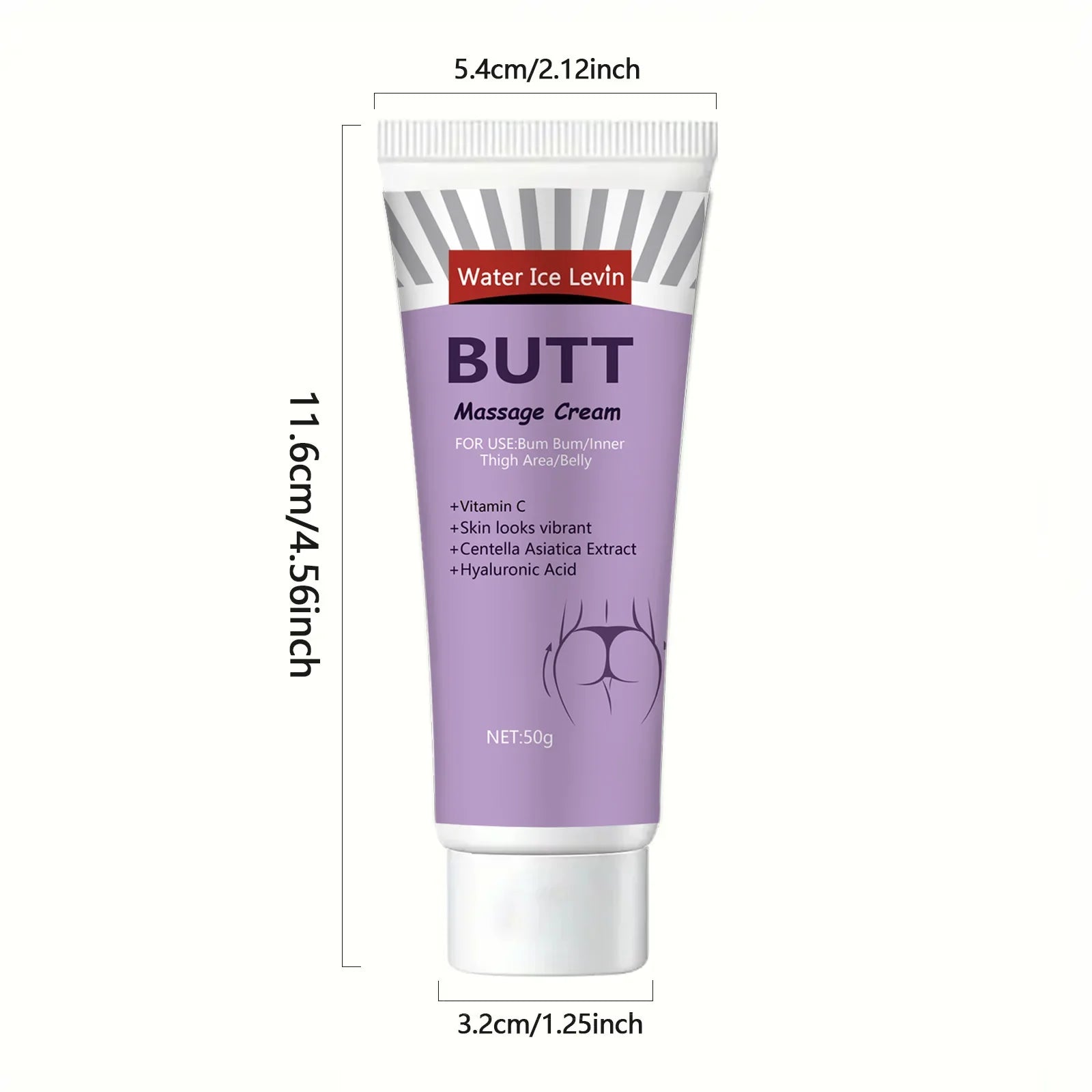Hip cream with glycerin, vitamin C and hyaluronic acid for all skin types