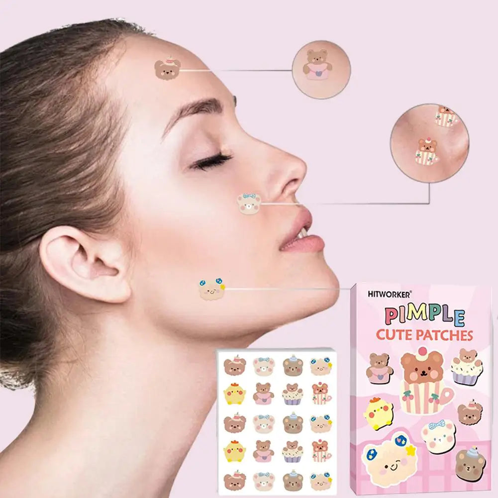 New Acne Patch Repair Facial Deep Cleansing Bear Invisible Pimple Removal Anti-Acne Patches Spots Marks Concealer Beauty