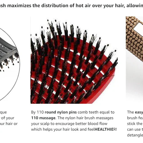 Hair Brush Hair Comb Detangling Hair Brush Bristle&Nylon Women Wet Massage Comb Curly Hairdressing Salon Styling Tools