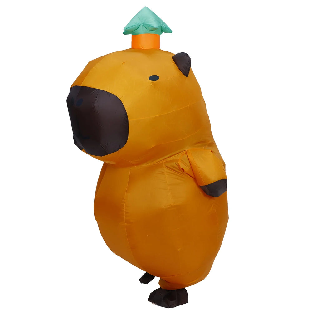 Cartoon Capibara Costume Inflatable for Adult Fancy Halloween Cosplay Party Dress Performance Inflated Garment Air Blow Suit