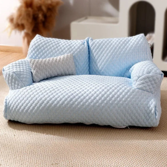Cat Summer Beds Pet Sofa Dog Nest Removable Washable Waterproof Breathable Ice Silk Soft Cat Bed Small Kitten House