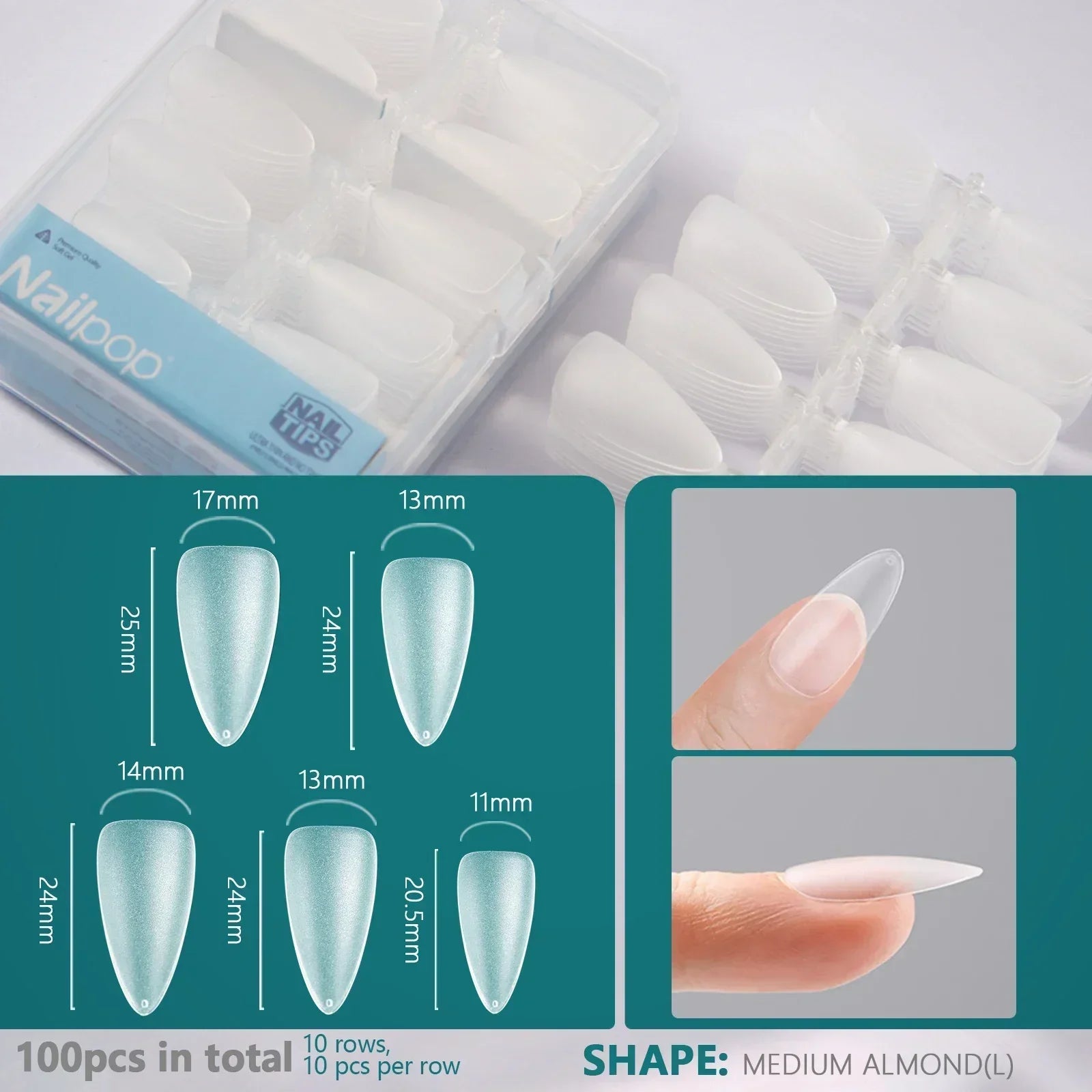 Nailpop Soft Gel Tips for Nails Extension System Ultra Matt Short Coffin Fake Nail Capsule for Handmade Press on Nails 100pcs