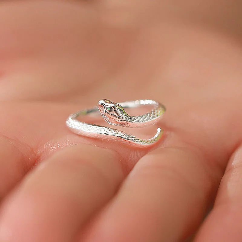 New Spirit Snake Snake Ring Men's and Women's Tail Ring Small Snake Index Finger Ring Opening Adjustable Personality Ring