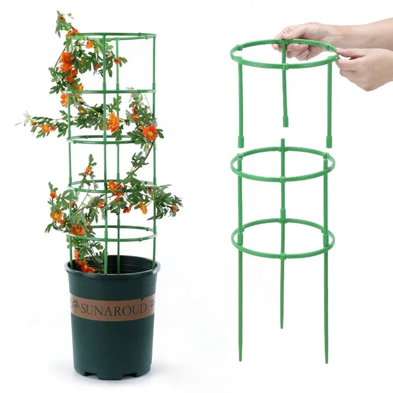 12 Set Plant Support Pile Half Round Climbing Vines Stake Bonsai Fixing Rod Garden Plant Stake Holder Flower Ring Support Rack