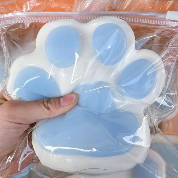 Cat Paw Squeeze Toy  Large Squeeze Cat Paw Toys Silicone PVC  Toys Sticky Soft Pinching  Decompressing Toy for Stress Relief