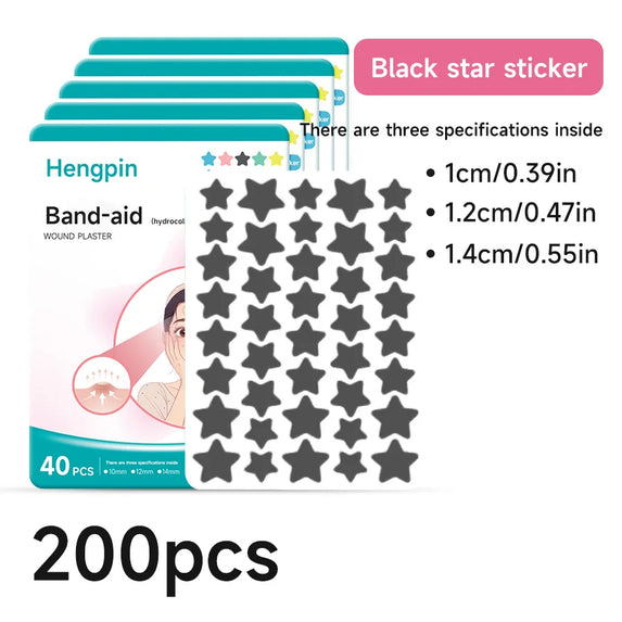 40/200Pcs Repair Acne Patch Fade Blemishes Pimple Marks Closed Acne Blemishes Hydrocolloid Star Shaped Cover Acne Pimple Patch