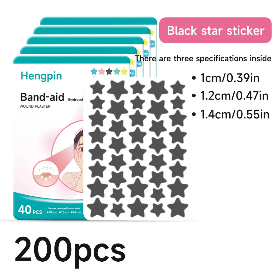 40/200Pcs Repair Acne Patch Fade Blemishes Pimple Marks Closed Acne Blemishes Hydrocolloid Star Shaped Cover Acne Pimple Patch