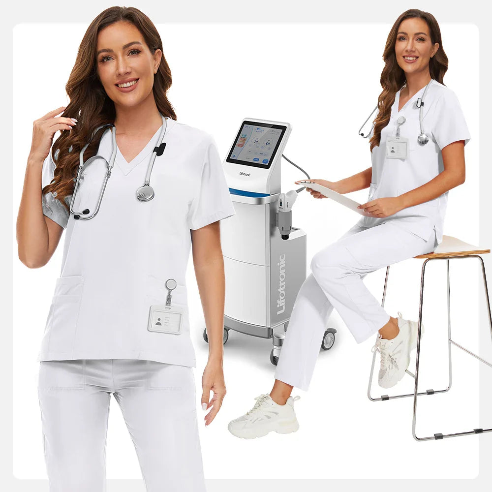 Anti Wrinkle Washable Soft Hospital Uniform Hot Sale Pet Vet Nurse Scrub Set Women Medical Scrubs Sets Women Medical Accessories