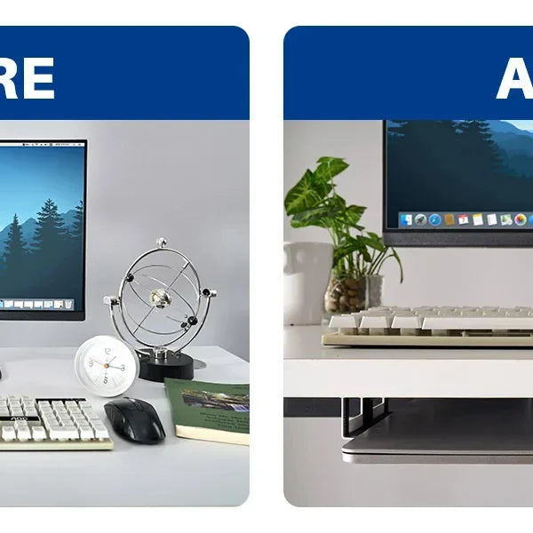 Under Desk Laptop Mount Metal Under Desk Shelf Holder for Laptop for Mac Mini Macbook Keyboard with Anti-Scratch Silicone Rack