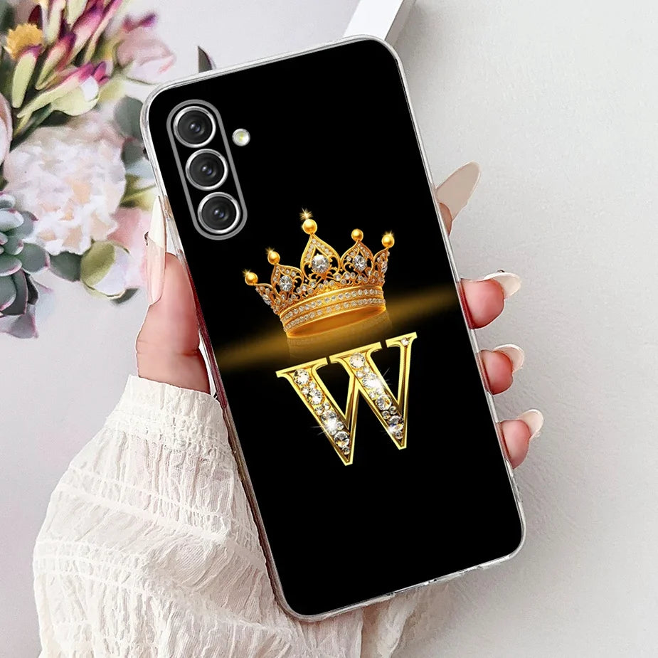 For Samsung Galaxy A14 A24 A34 A54 Case New Crown Letters Cover Soft Slim Phone Case For Samsung A14 A 24 34 54 Galaxy A54 Shell