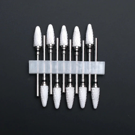 10pcs Ceramic Nail Drill Bits Set Milling Cutter for Manicure Drills Electric Nail Files Cuticle Remove Nail File Art Tools
