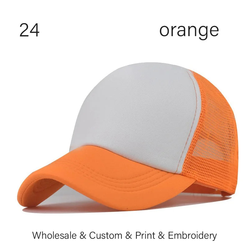 SLECKTON Custom LOGO Embroidery Baseball Cap for Women and Men DIY Print Mens Mesh Cap Fashion Summer Sun Hat Unisex Wholesale