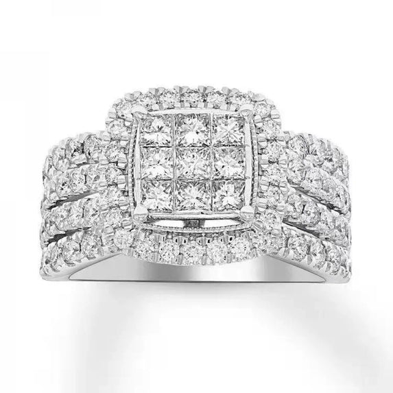 Ofertas Hip Hop Style Trendy Men Women Rings Copper Ring Iced Out Bling Pave Cubic Zirconia Geometry Ring Charms