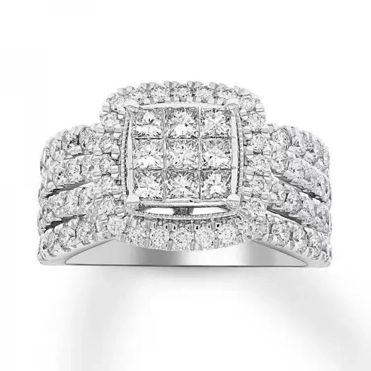 Ofertas Hip Hop Style Trendy Men Women Rings Copper Ring Iced Out Bling Pave Cubic Zirconia Geometry Ring Charms