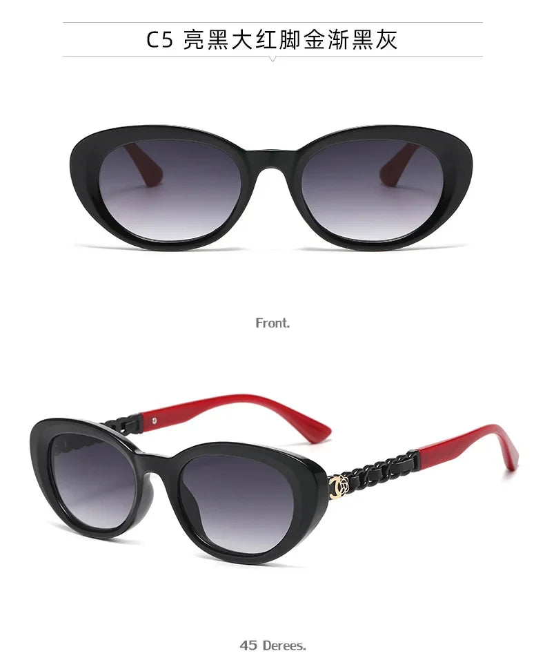 2025 Oval Sunglasses for Women Small Frame Luxury Designer High Quality Sunglass Men Fashion Lentes De Sol Mujer Gafas