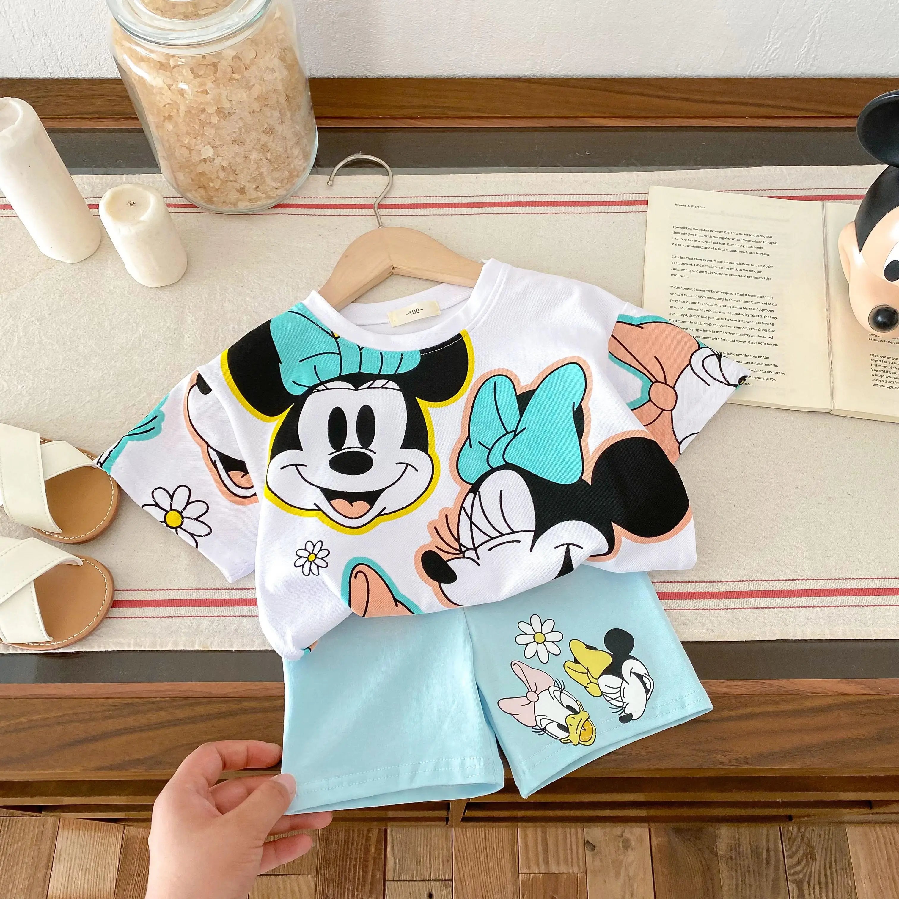 Trendy Brand Baby Girl T-shirt Shorts Set Summer Clothing Children's Wear Short Sleeve Suit Kids Disney Cartoon Cute Tracksuits