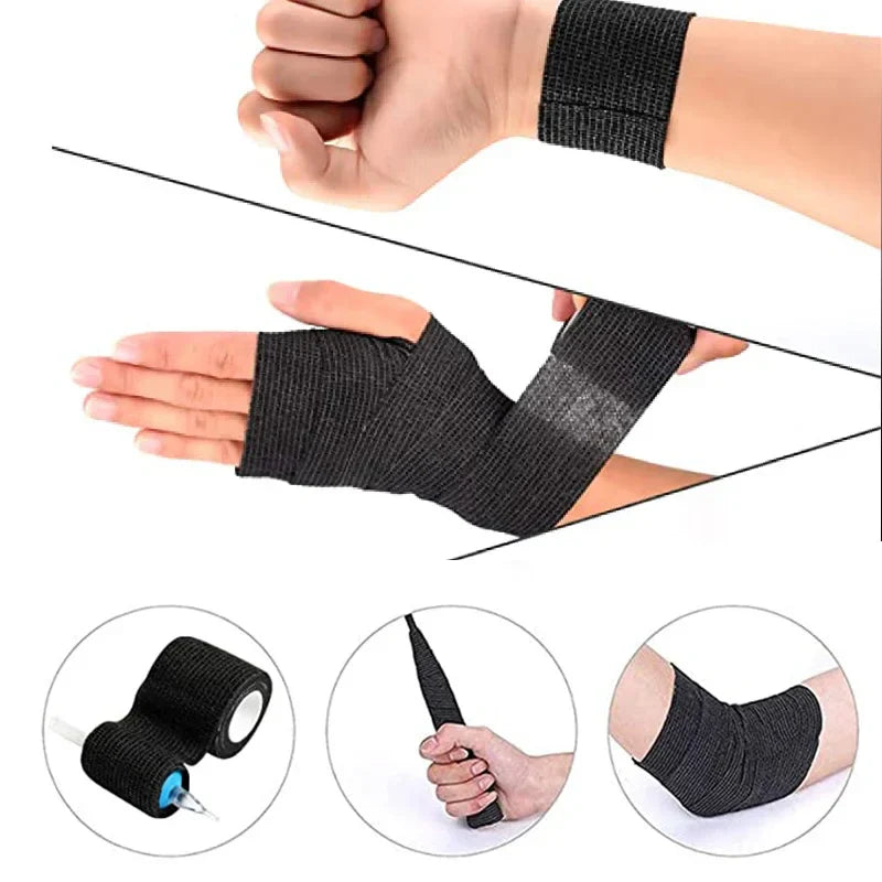 Factory  Wholesale 6/12/24/48pcs Tattoo Bandage Anti-slip Athletic Nonwoven Disposable Waterproof Self-adhesive Elastic Bandage