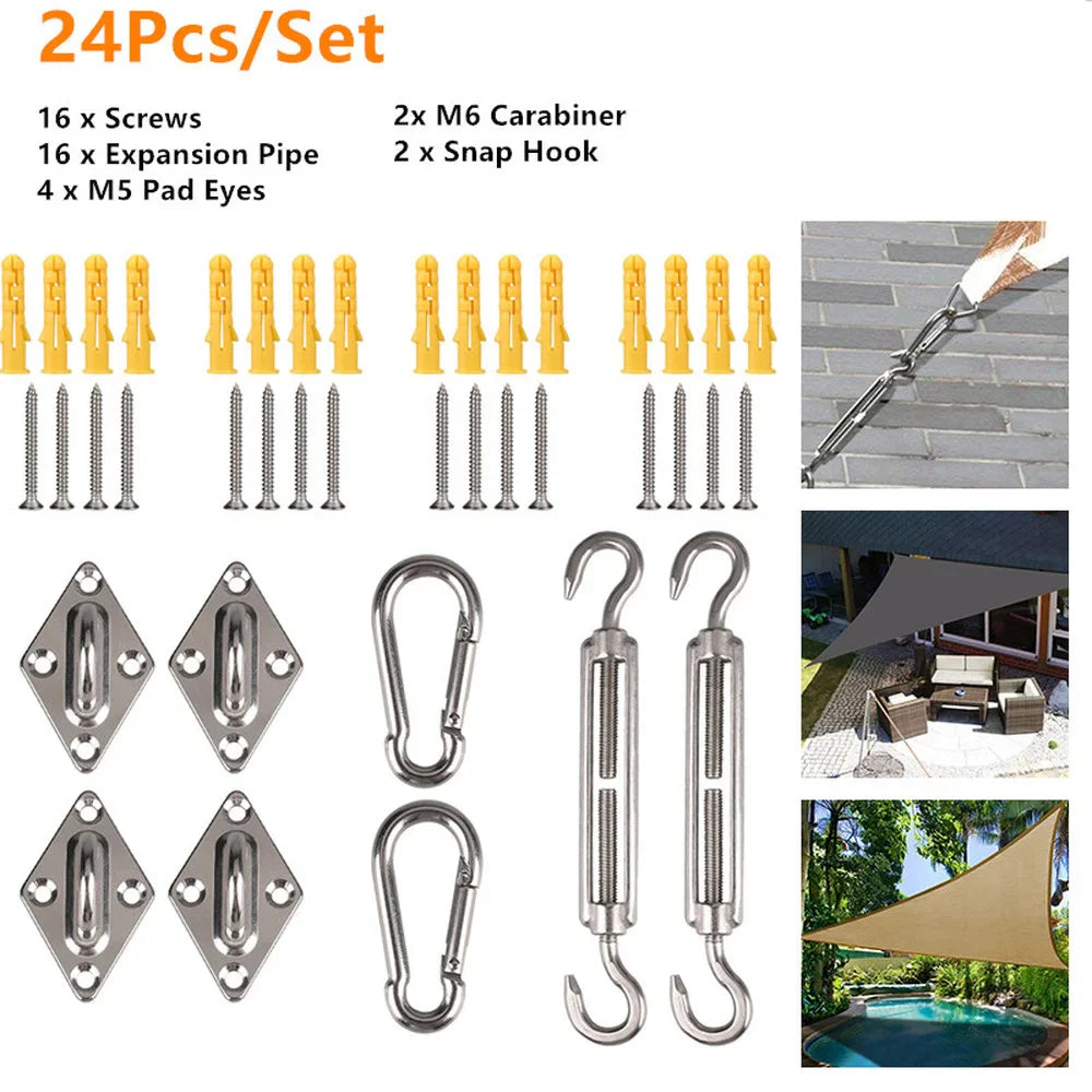 5x5x5/2x2x2M Waterproof Sun Shelter Triangle Sunshade Protection Outdoor Canopy Garden Patio Pool Shade Sail Awning Shade Cloth